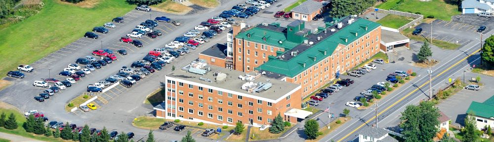 An aerial view of the main Northern Maine Medical Center campus